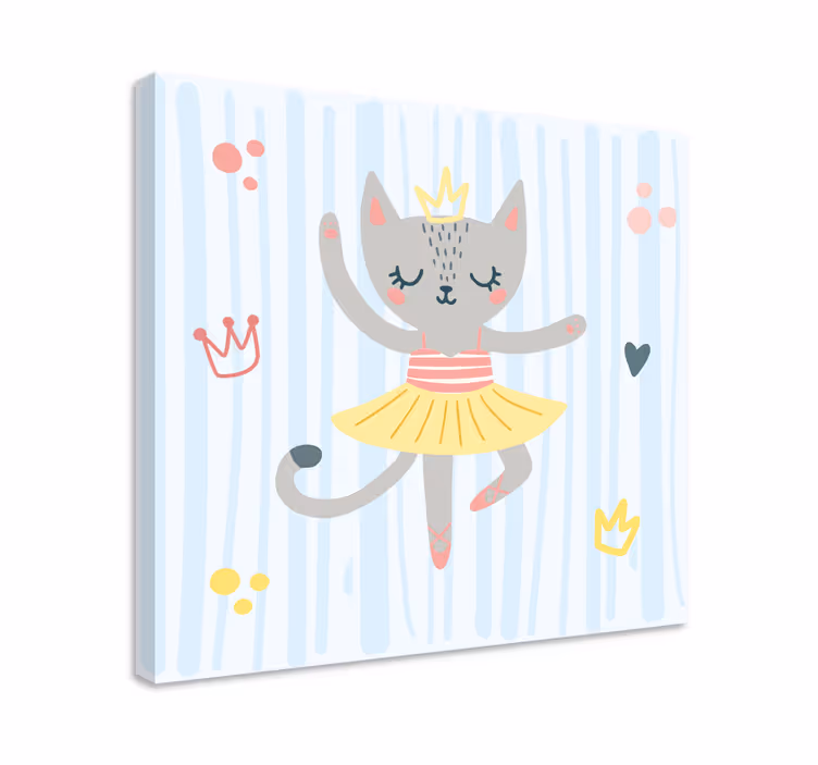Cat wall art dancing cat princess - TenStickers