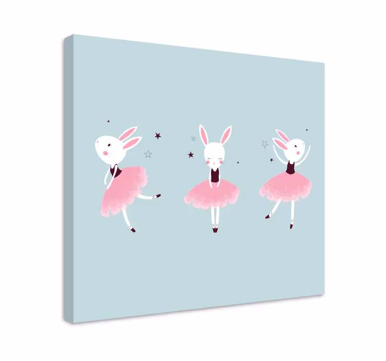 People canvas of ballet dancing bunnies - TenStickers