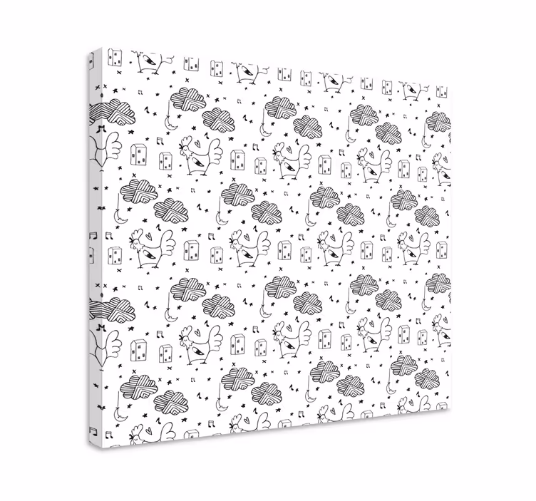 Animal canvas wall art charming feathered friends - TenStickers