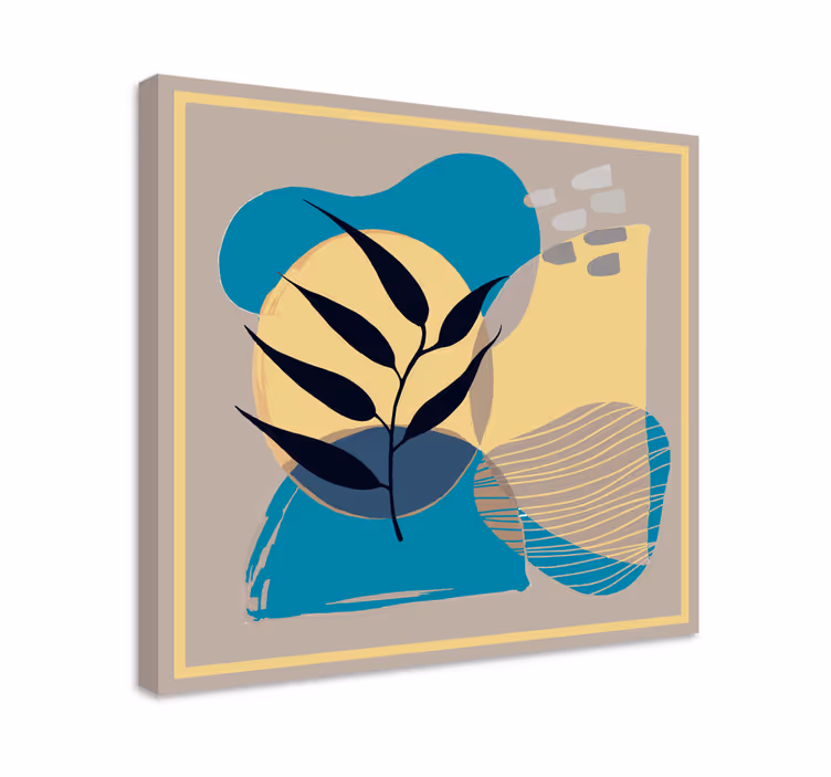 Ornamental canvas print abstract leaf forms - TenStickers