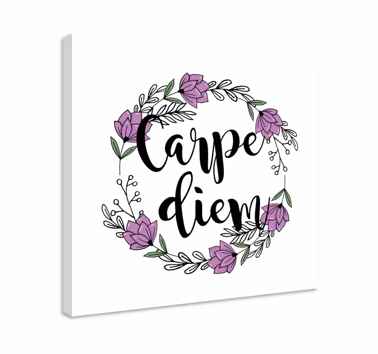 Quote canvas floral design - TenStickers