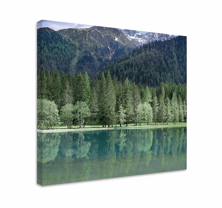 Landscape canvas serene mountain reflection - TenStickers