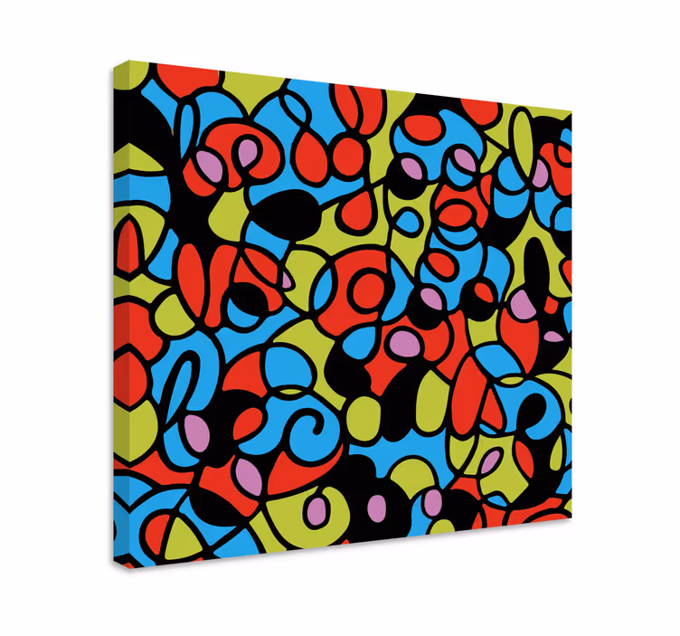 Abstract wall art 1 colorful twisted shapes - TenStickers