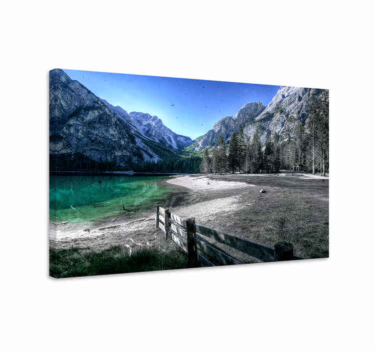 Landscape canvas mountain lake calm - TenStickers