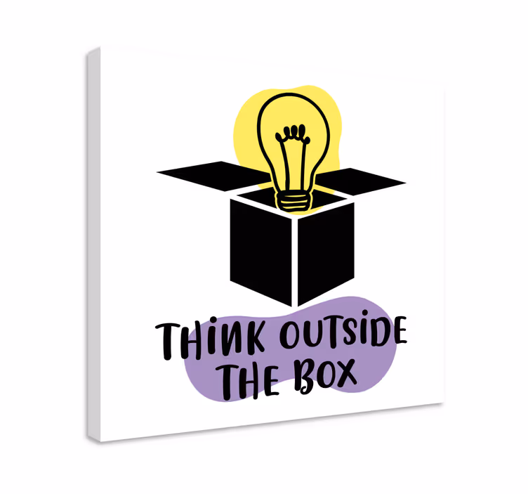 think outside the box text inspirational wall art - TenStickers