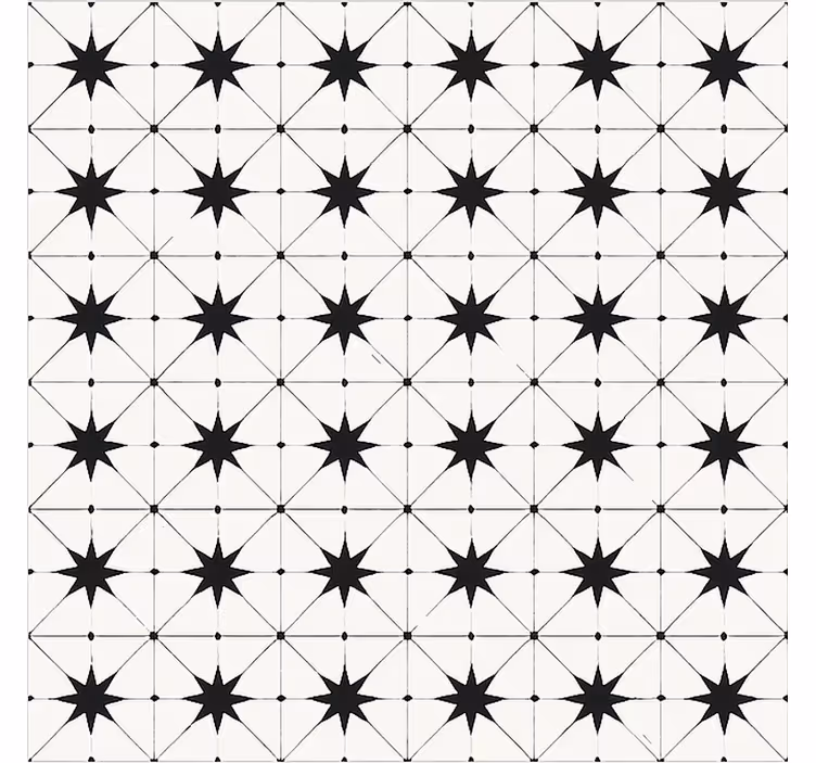 Encaustic Star Pattern dining room vinyl rug - TenStickers