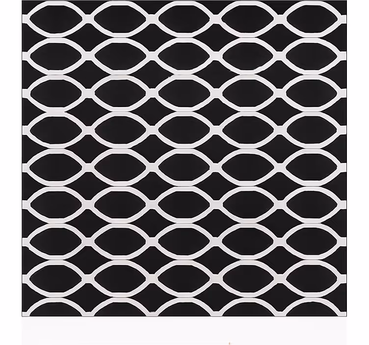 Monochrome oval design dining room vinyl rug - TenStickers