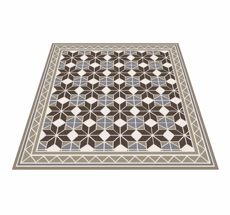 Living room vinyl rug with rustic starburst design - TenStickers