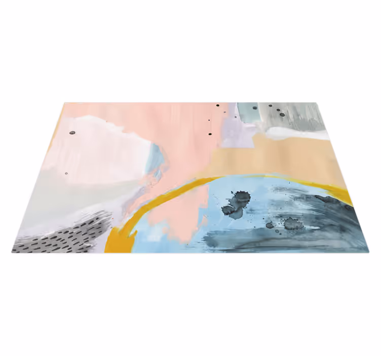 Living room vinyl rug with colorful art - TenStickers