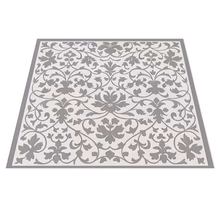 Elegant grey arabesque kitchen vinyl rug - TenStickers