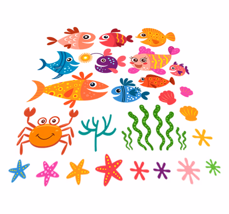 Animal vinyl rug fishes for kids - TenStickers
