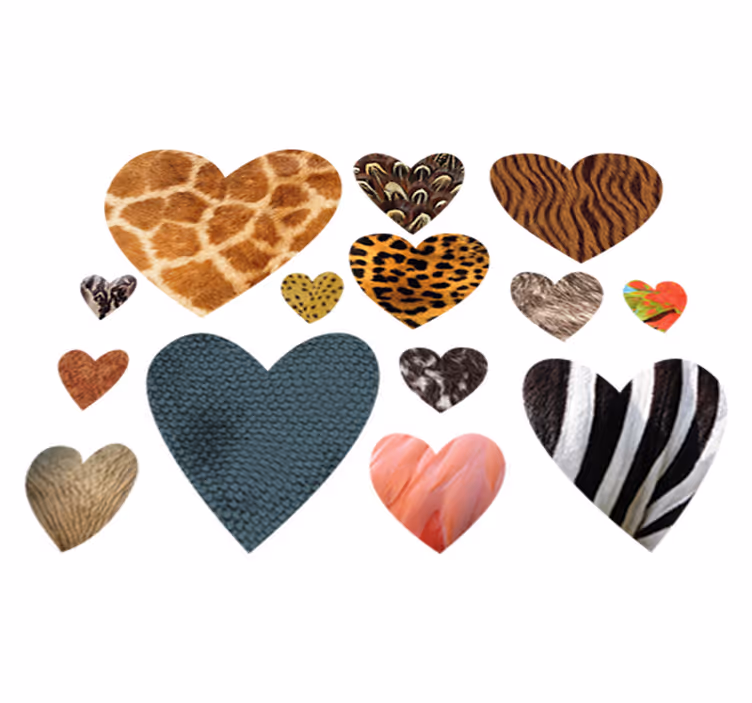 Animal vinyl rug with animal print hearts - TenStickers