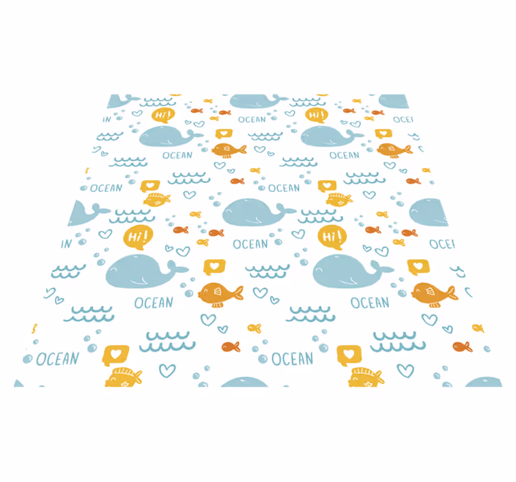 Animal vinyl rug in vibrant and joyful ocean style - TenStickers