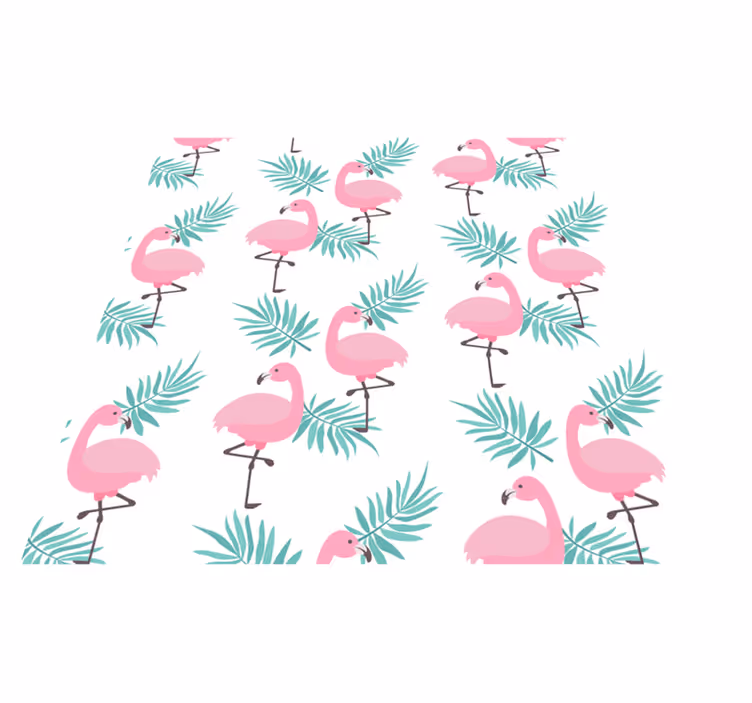 Animal vinyl rug with tropical flamingo design - TenStickers