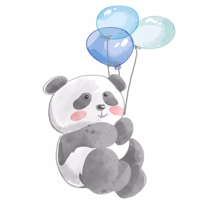 Animal vinyl rug baby banda with three balloons - TenStickers