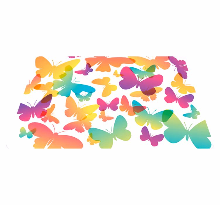 Animal vinyl rug gradient butterflies design - TenStickers