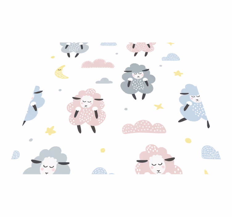 Animal vinyl rug with sheep pattern for kids - TenStickers