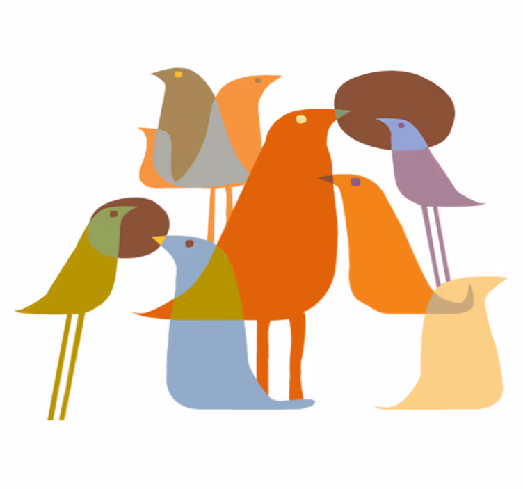 Animal vinyl rug birds minimalist style - TenStickers