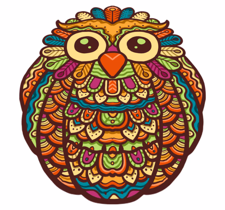 Vibrant owl artwork animal vinyl rug - TenStickers