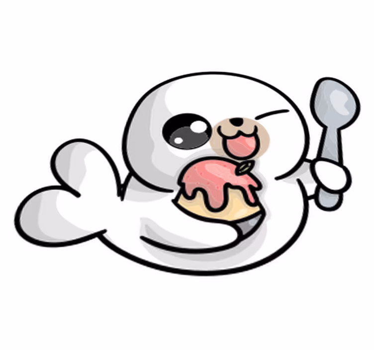 Animal vinyl rug anime baby seal design - TenStickers