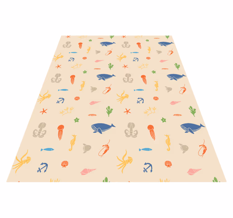 Animal vinyl rug with marine creatures design - TenStickers