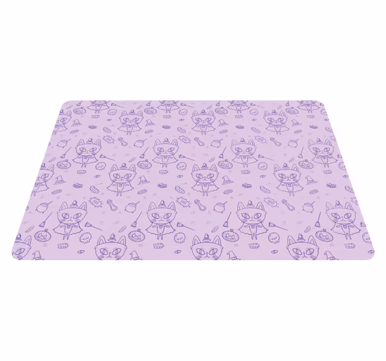 Witch cat cartoon animal vinyl rug - TenStickers