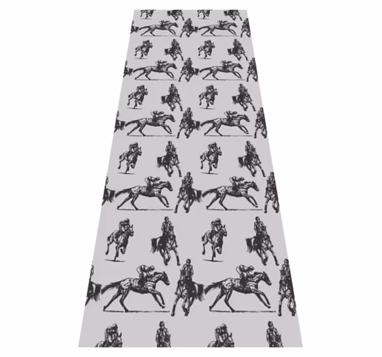 Animal vinyl rug with gray horses in various poses - TenStickers