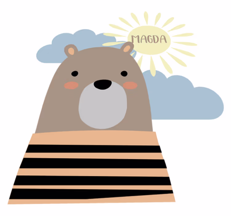 Animal vinyl rug customisable brown bear - TenStickers