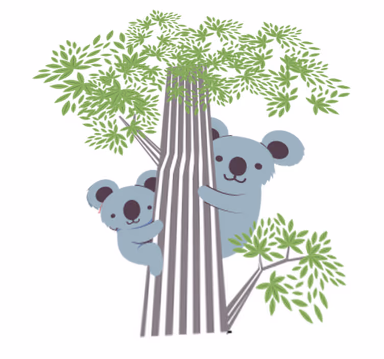 Animal vinyl rug with koalas in a tree - TenStickers