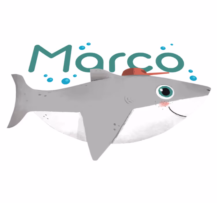 Animal vinyl rug shark character fun - TenStickers