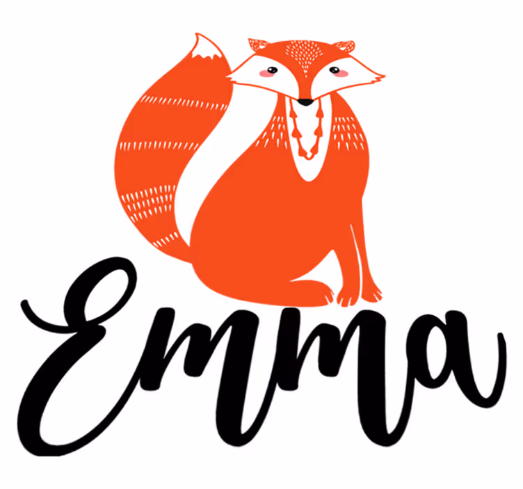 Animal vinyl rug cute fox design - TenStickers