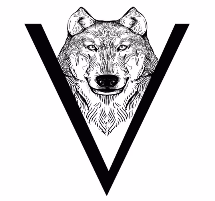 Animal vinyl rug wolf illustration - TenStickers