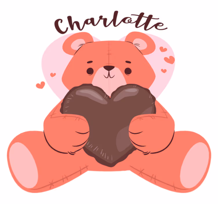 Animal vinyl rug cute bear with heart design - TenStickers