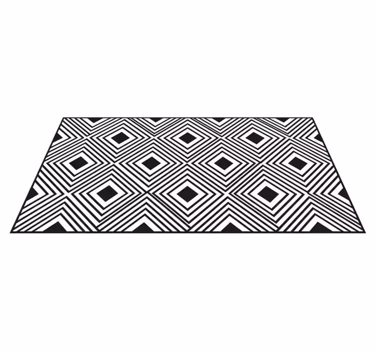Kitchen vinyl rug in bold diamond lattice design - TenStickers