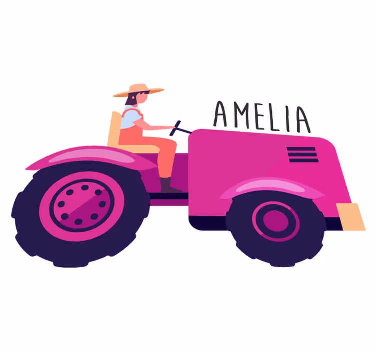 Animal vinyl rug personalized tractor journey - TenStickers