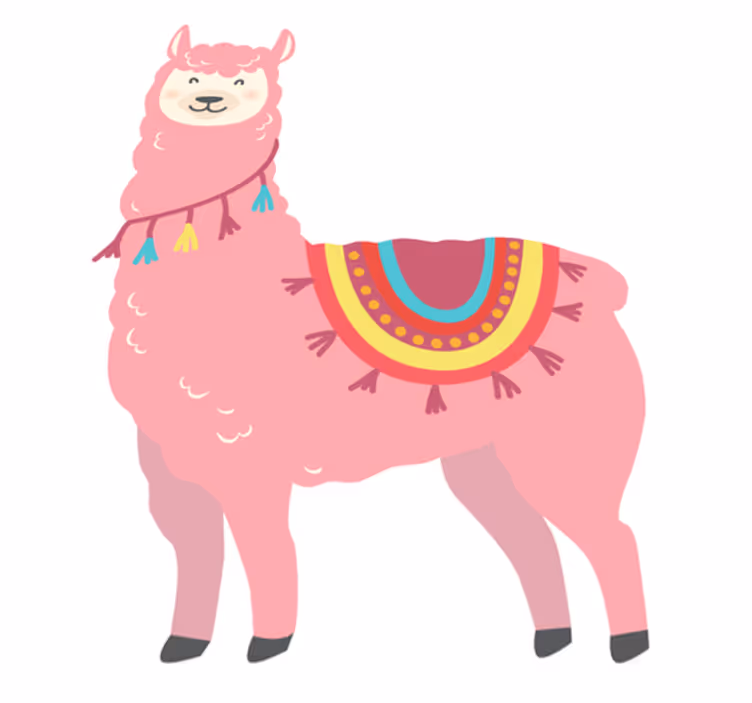 Llama pink animal vinyl rug - TenStickers