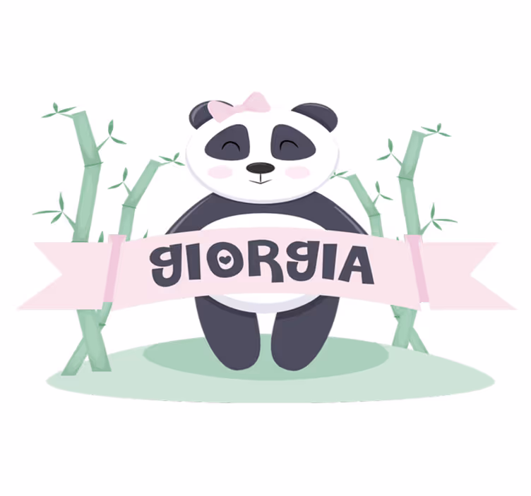 Baby panda girl personalized animal vinyl rug - TenStickers