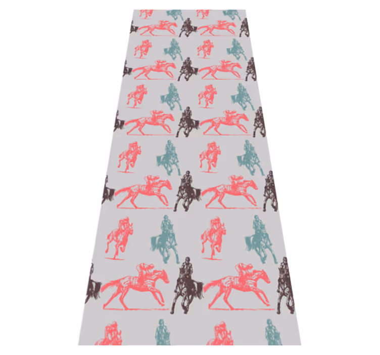Animal vinyl rug in multi-color horse design - TenStickers