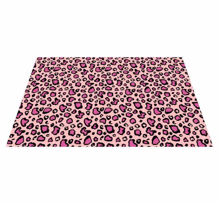 Pink and black classic leopard imitation animal vinyl rug - TenStickers