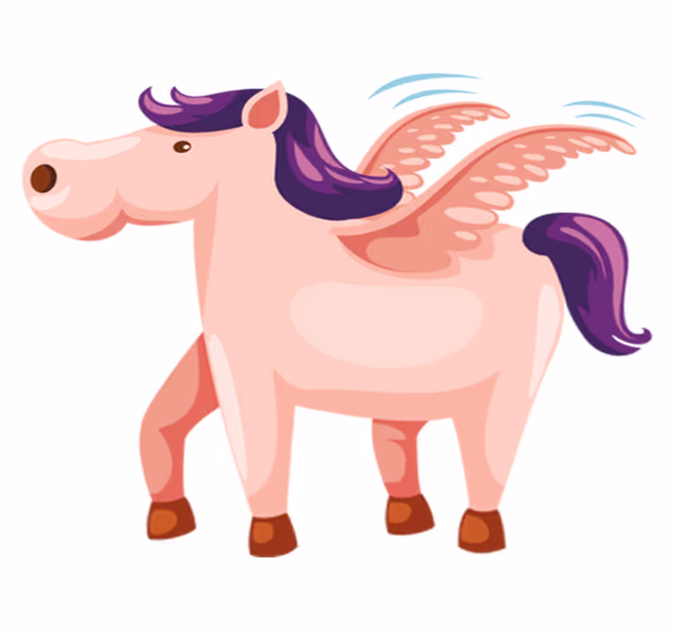 Cute winged pony animal vinyl rug - TenStickers