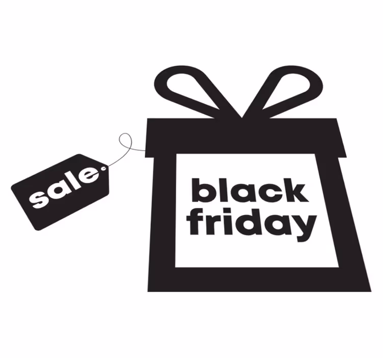 Black friday vinyl rug wrapped in a present - TenStickers