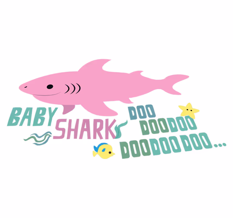 Animal vinyl rug baby shark doo doo doo doo doo doo - TenStickers