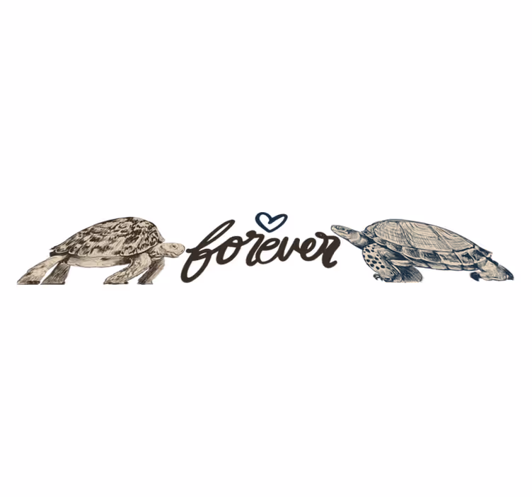Turtles forever love quote animal vinyl rug - TenStickers