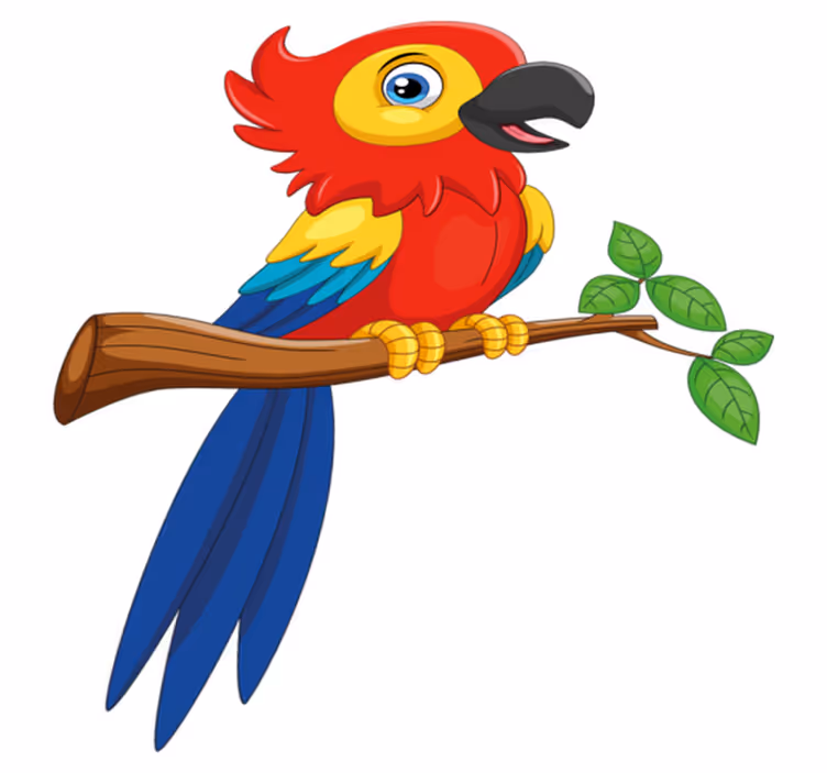 Animal vinyl rug colorful parrot design - TenStickers