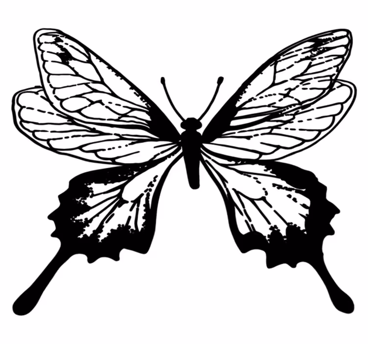 Graceful butterfly outline animal vinyl rug - TenStickers