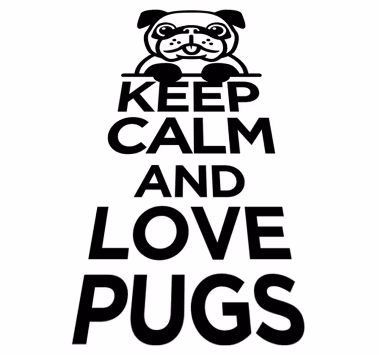 Animal vinyl rug keep calm and love pugs - TenStickers