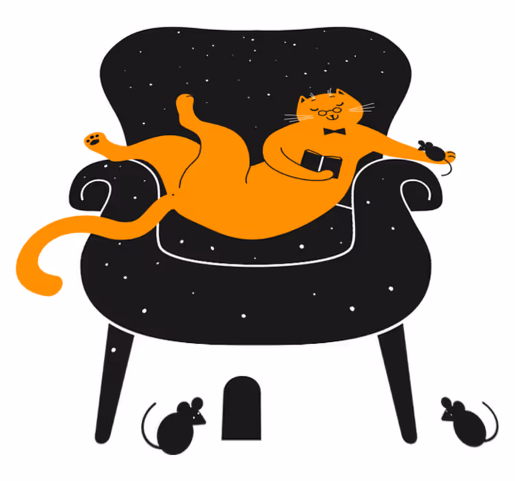 Cat and mouse animal vinyl rug - TenStickers