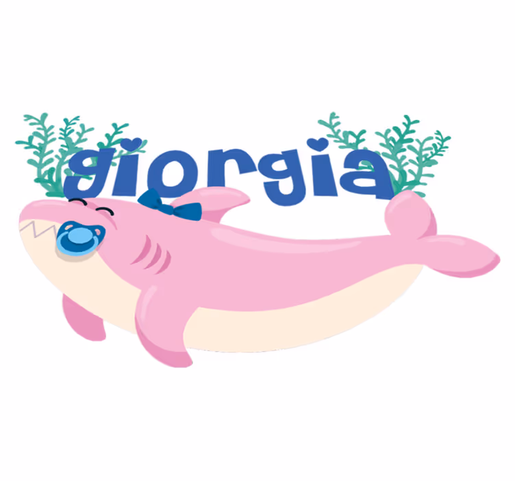 Animal vinyl rug baby shark personalized for girl - TenStickers