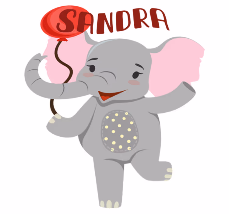 Animal vinyl rug elephant and balloon - TenStickers