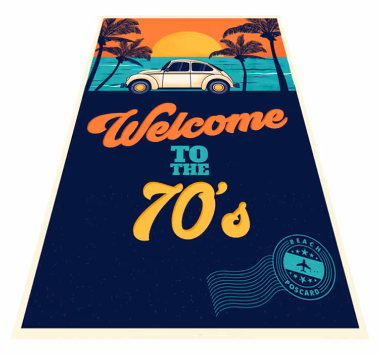 Vintage vinyl rug step into the 70's vibe - TenStickers